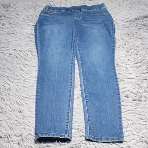 Nine West Jeans Heidi‎ Pull On Skinny Womens Size 6 Blue Denim Stretch Casual